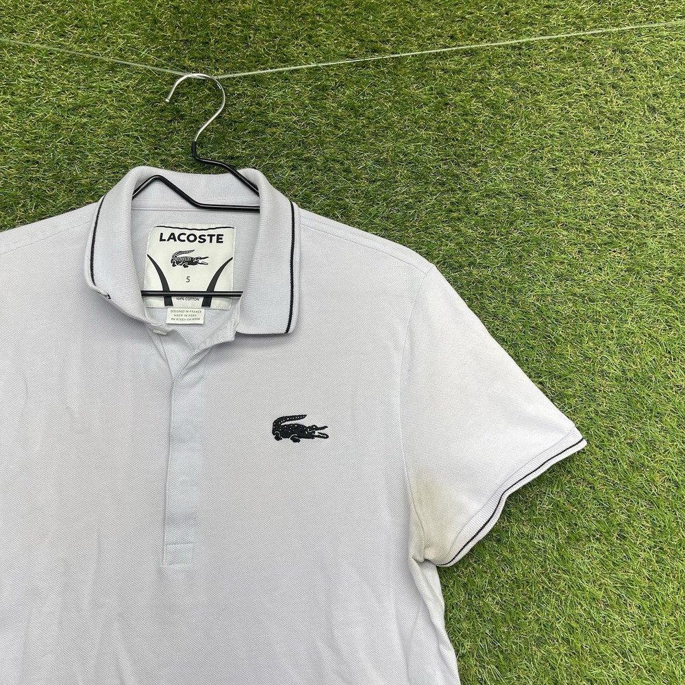 Vintage Lacoste Devanlay Polo Shirt Mens Size 5 Small Big Embroidered Logo